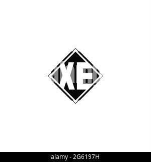 Monogram logo design with diamond square shape isolated on black colors and white background Stock Vector