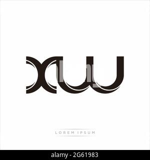 Initial Letter Split Lowercase Modern Monogram linked outline rounded logo isolated on white background Stock Vector