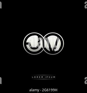 Initial letter linked circle capital monogram logo modern template gold color version isolated on black background Stock Vector