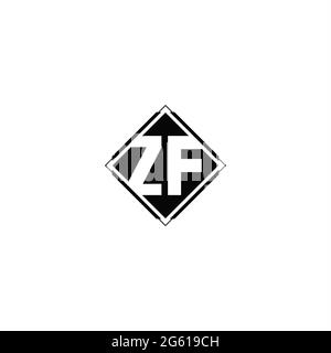 Monogram logo design with diamond square shape isolated on black colors and white background Stock Vector