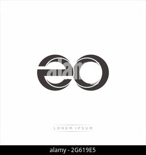 Initial Letter Split Lowercase Modern Monogram linked outline rounded logo isolated on white background Stock Vector