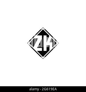 Monogram logo design with diamond square shape isolated on black colors and white background Stock Vector