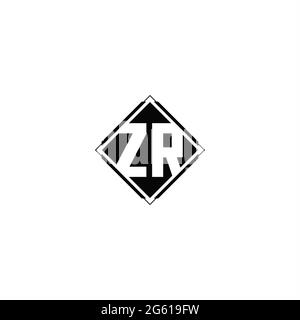 Monogram logo design with diamond square shape isolated on black colors and white background Stock Vector