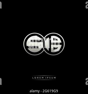 Initial letter linked circle capital monogram logo modern template gold color version isolated on black background Stock Vector