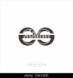 Initial Letter Split Lowercase Modern Monogram linked outline rounded logo isolated on white background Stock Vector