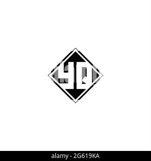 Monogram logo design with diamond square shape isolated on black colors and white background Stock Vector