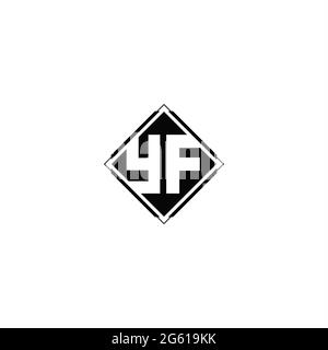Monogram logo design with diamond square shape isolated on black colors and white background Stock Vector