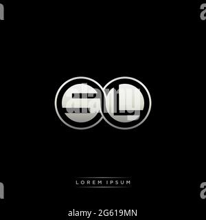 Initial letter linked circle capital monogram logo modern template gold color version isolated on black background Stock Vector