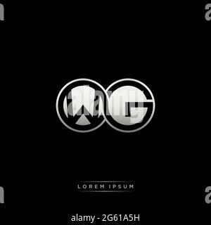 Initial letter linked circle capital monogram logo modern template gold color version isolated on black background Stock Vector