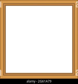 Squared golden vintage wooden frame for your design. Vintage cover. Copy space. Vintage antique gold beautiful rectangular frames for paintings or Stock Vector