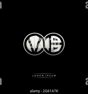 Initial letter linked circle capital monogram logo modern template gold color version isolated on black background Stock Vector