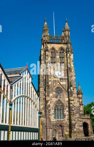 St Mary's Church Stockport, Greater Manchester, England. Stockport's oldest church situated by the historic market place. Stock Photo