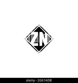 Monogram logo design with diamond square shape isolated on black colors and white background Stock Vector