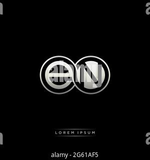 Initial letter linked circle capital monogram logo modern template gold color version isolated on black background Stock Vector