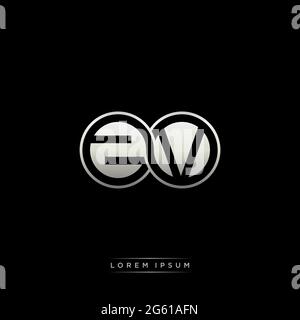 Initial letter linked circle capital monogram logo modern template gold color version isolated on black background Stock Vector