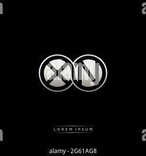 Initial letter linked circle capital monogram logo modern template gold color version isolated on black background Stock Vector