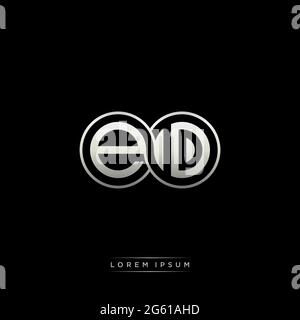 Initial letter linked circle capital monogram logo modern template gold color version isolated on black background Stock Vector