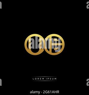 initial letter linked circle capital monogram logo modern template gold color version isolated on black background Stock Vector