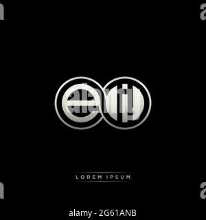 Initial letter linked circle capital monogram logo modern template gold color version isolated on black background Stock Vector