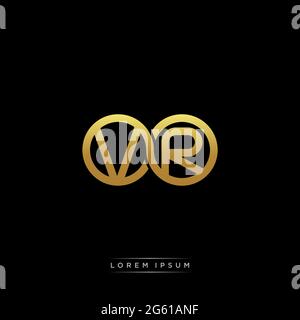 initial letter linked circle capital monogram logo modern template gold color version isolated on black background Stock Vector
