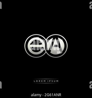 Initial letter linked circle capital monogram logo modern template gold color version isolated on black background Stock Vector