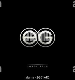 Initial letter linked circle capital monogram logo modern template gold color version isolated on black background Stock Vector
