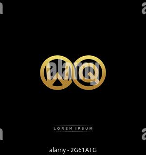 initial letter linked circle capital monogram logo modern template gold color version isolated on black background Stock Vector