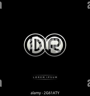 Initial letter linked circle capital monogram logo modern template gold color version isolated on black background Stock Vector