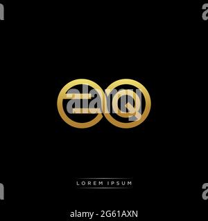 initial letter linked circle capital monogram logo modern template gold color version isolated on black background Stock Vector