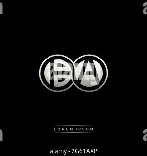 Initial letter linked circle capital monogram logo modern template gold color version isolated on black background Stock Vector