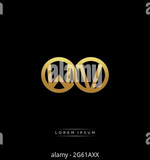 initial letter linked circle capital monogram logo modern template gold color version isolated on black background Stock Vector