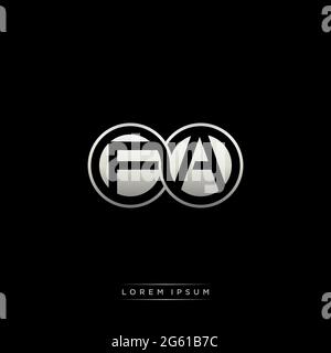 Initial letter linked circle capital monogram logo modern template gold color version isolated on black background Stock Vector