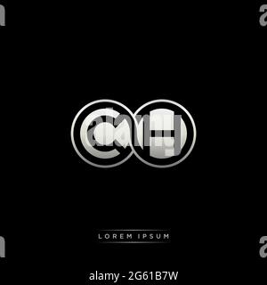 Initial letter linked circle capital monogram logo modern template gold color version isolated on black background Stock Vector