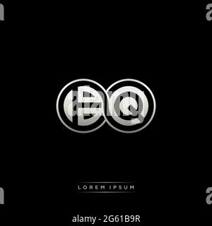 Initial letter linked circle capital monogram logo modern template gold color version isolated on black background Stock Vector