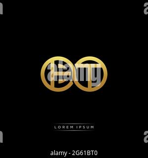 initial letter linked circle capital monogram logo modern template gold color version isolated on black background Stock Vector