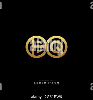 initial letter linked circle capital monogram logo modern template gold color version isolated on black background Stock Vector