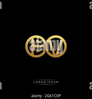 initial letter linked circle capital monogram logo modern template gold color version isolated on black background Stock Vector