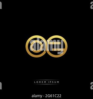 initial letter linked circle capital monogram logo modern template gold color version isolated on black background Stock Vector