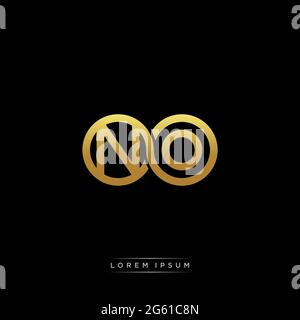 initial letter linked circle capital monogram logo modern template gold color version isolated on black background Stock Vector