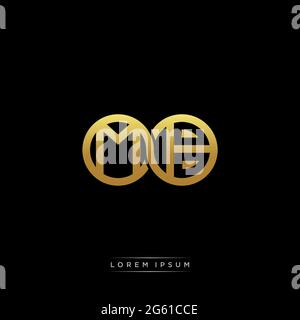 initial letter linked circle capital monogram logo modern template gold color version isolated on black background Stock Vector