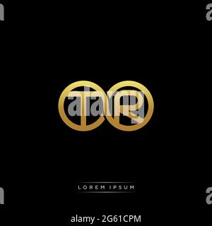 initial letter linked circle capital monogram logo modern template gold color version isolated on black background Stock Vector