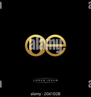 initial letter linked circle capital monogram logo modern template gold color version isolated on black background Stock Vector