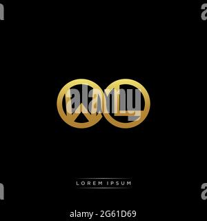 initial letter linked circle capital monogram logo modern template gold color version isolated on black background Stock Vector