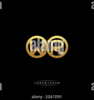 initial letter linked circle capital monogram logo modern template gold color version isolated on black background Stock Vector