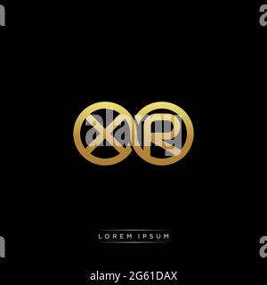 initial letter linked circle capital monogram logo modern template gold color version isolated on black background Stock Vector