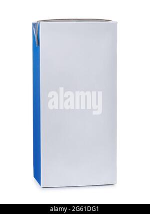 Blank rectangular packaging carton drink box isolated on white Stock Photo