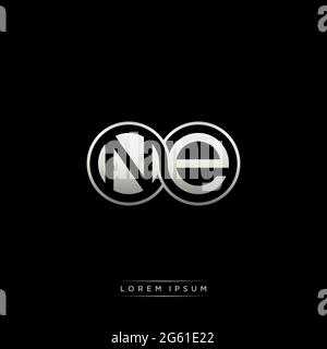 Initial letter linked circle capital monogram logo modern template gold color version isolated on black background Stock Vector