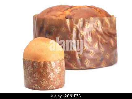 A Mini Loaf of Panettone a Christmas Sweet Bread Stock Photo