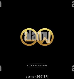initial letter linked circle capital monogram logo modern template gold color version isolated on black background Stock Vector