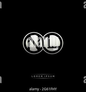 Initial letter linked circle capital monogram logo modern template gold color version isolated on black background Stock Vector
